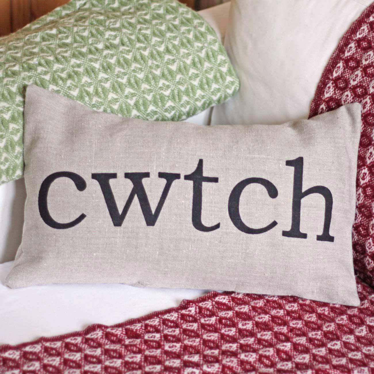 Cushion Cover - Welsh - Cwtch - Linen