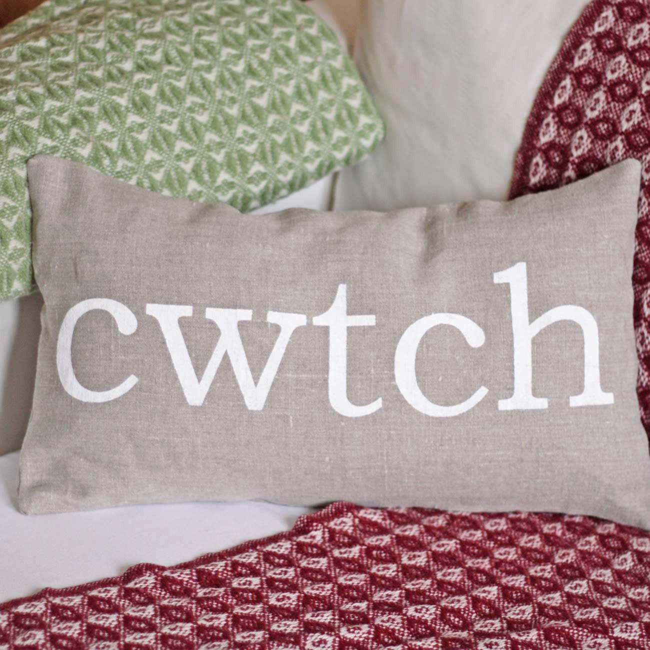 Cushion Cover - Welsh - Cwtch - Linen