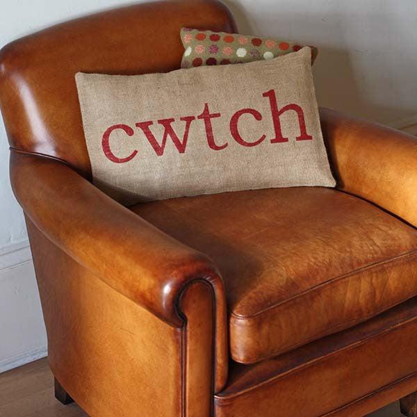 Cushion Cover - Burlap - Cwtch