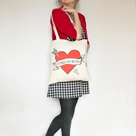 Bag / Tote - Heart - Cymru am Byth - Wales Forever