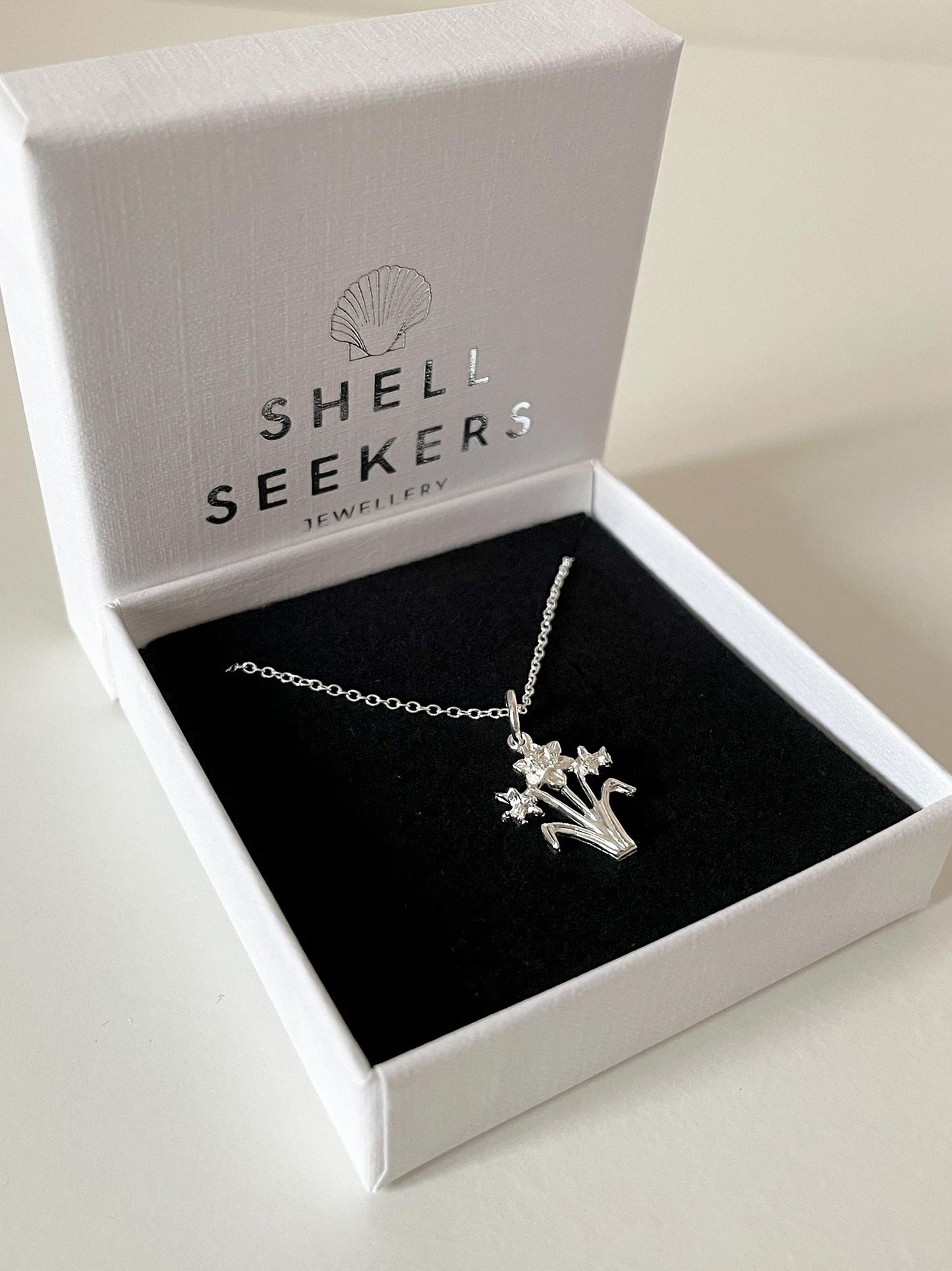 Necklace - Sterling Silver - Welsh Daffodils - 16" Chain