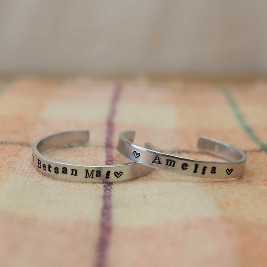 Bangle - Hand-stamped Aluminium - Personalised - Child