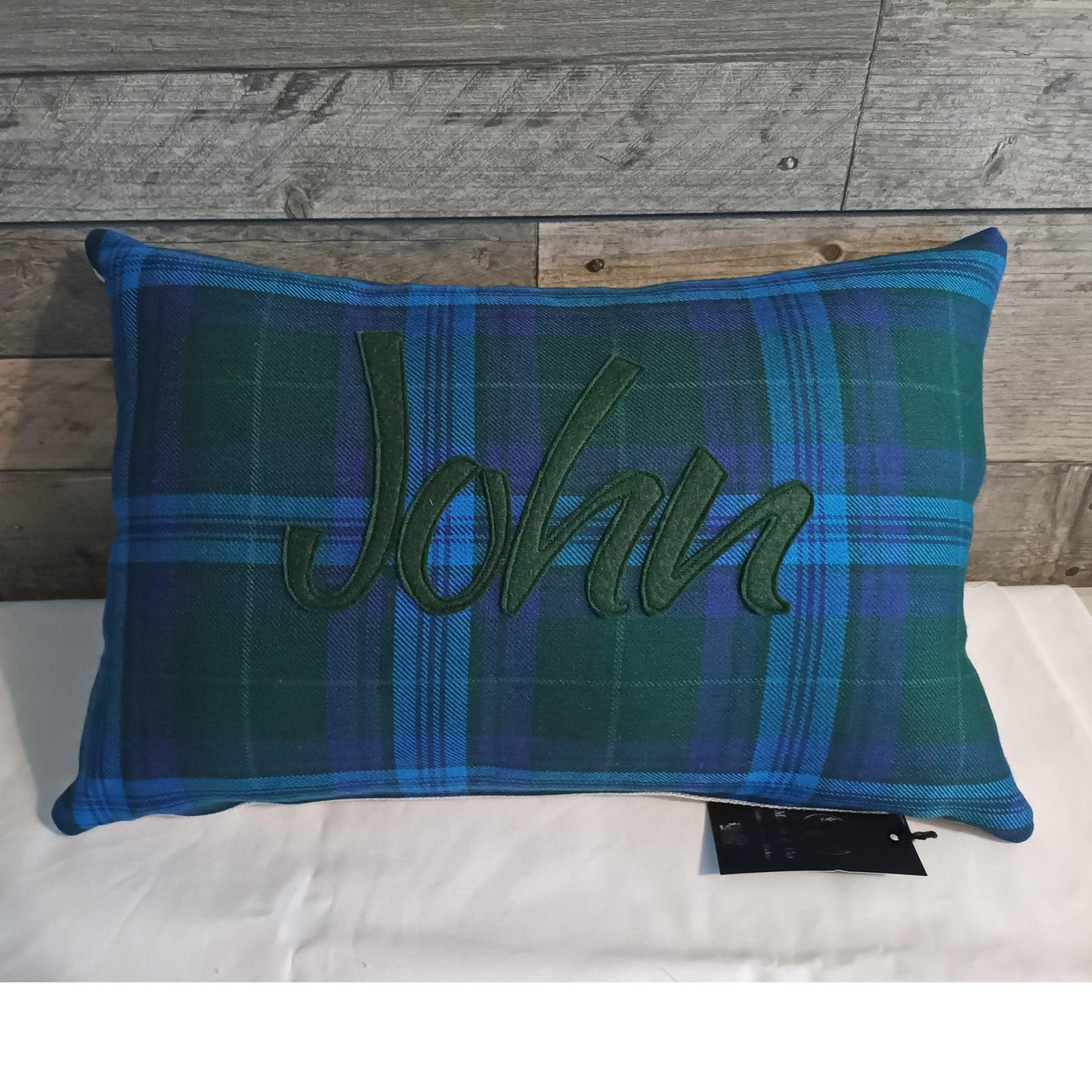 Cushion - Welsh Clan Tartan Wool - Your Surname - Personalised - Oblong