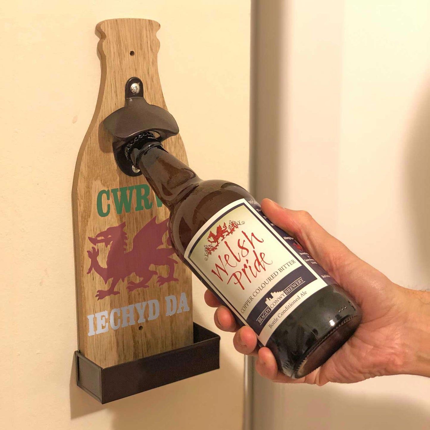 Bottle Opener - Cwrw /Beer - Welsh Cheers / Iechyd Da