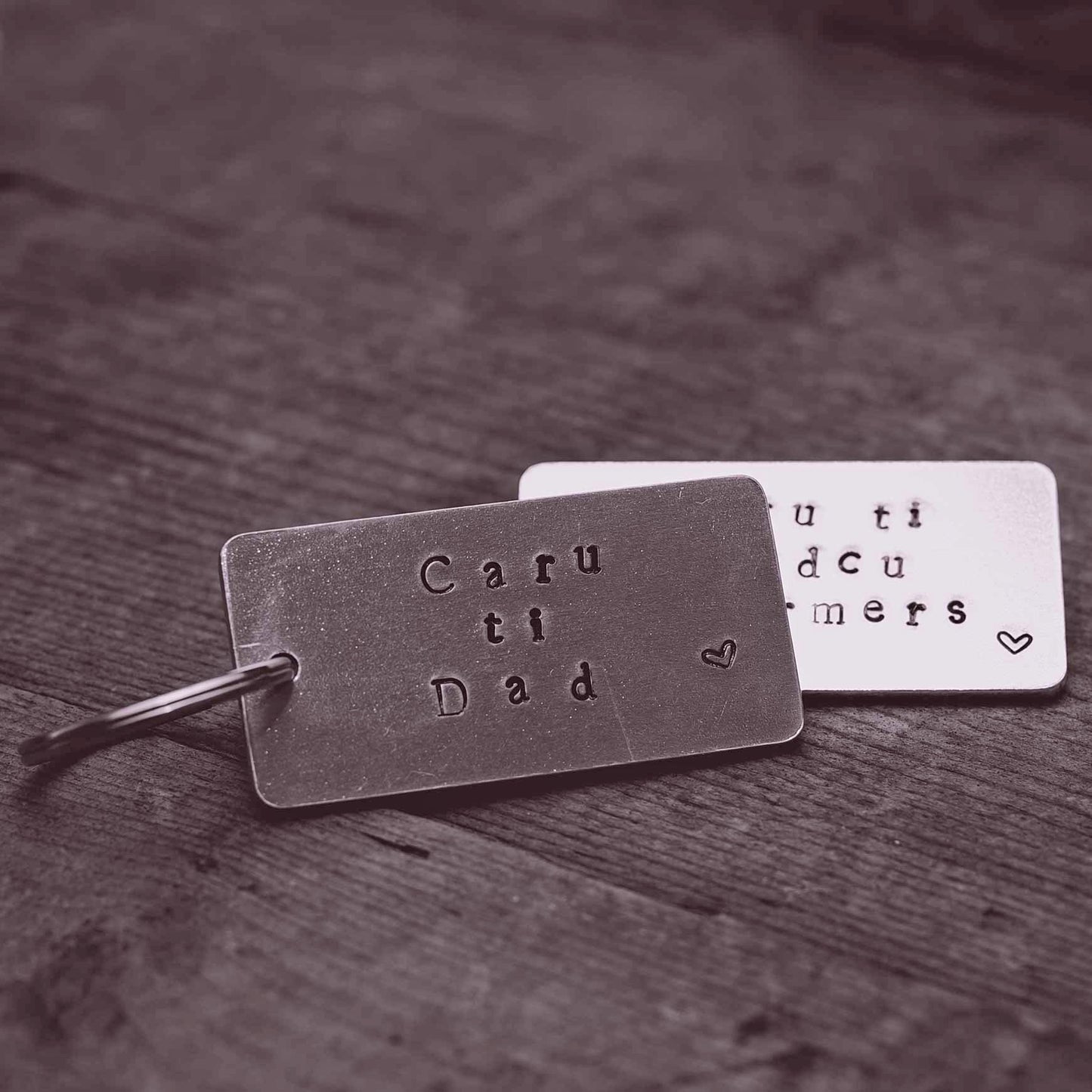 Keyring - Hand-stamped Aluminium - Personalised - Tag