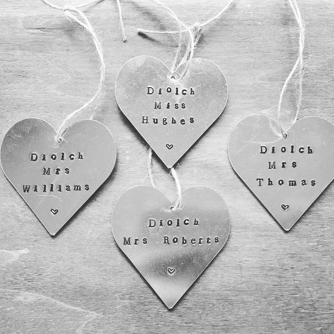 Heart Decoration - Hand-stamped Aluminium - Personalised