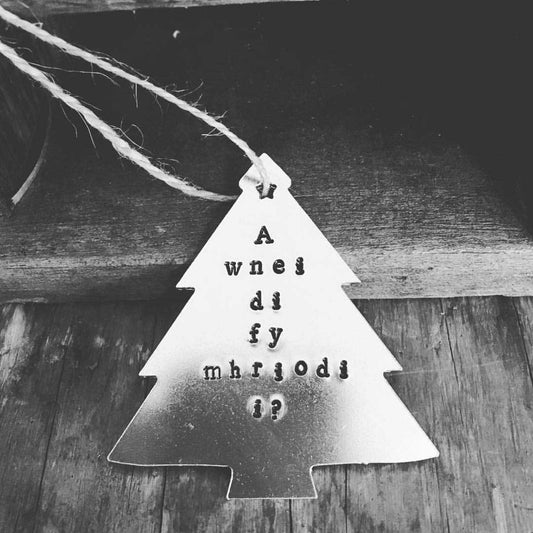 Christmas Decoration - Hand-stamped Aluminium - Personalised - Tree