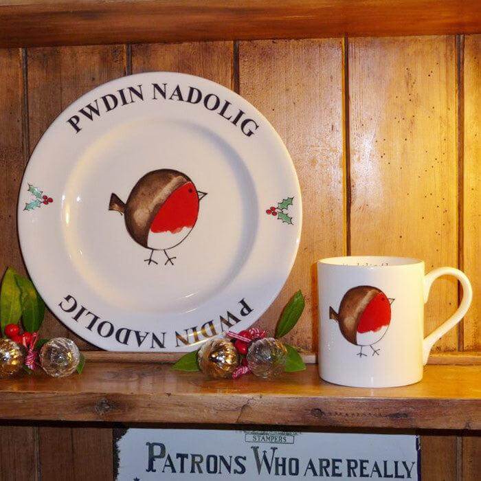 Mug - Cheeky Robin - Merry Christmas - Nadolig Llawen