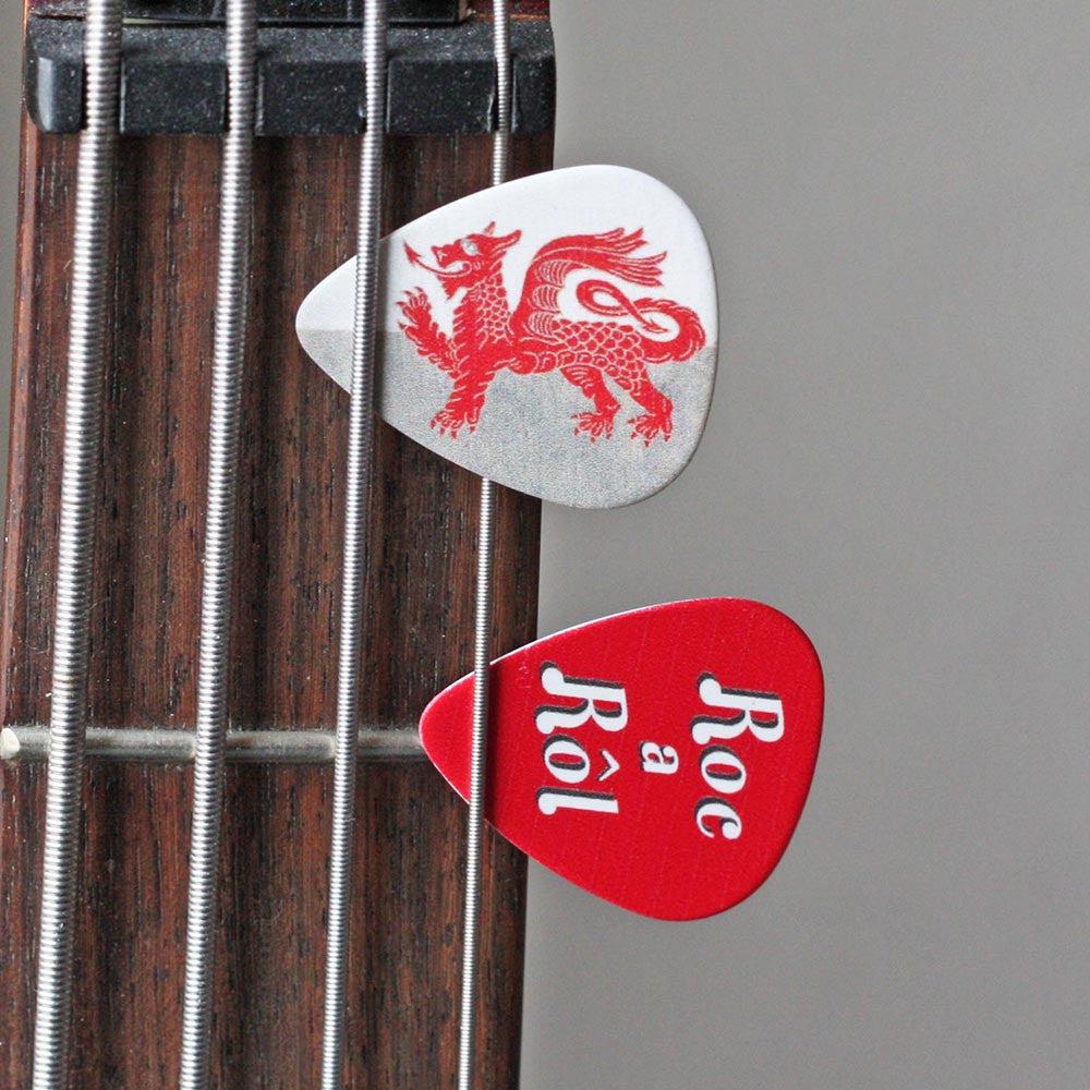 Plectrum / Guitar Pick Set - Welsh Dragon & Roc a Rol