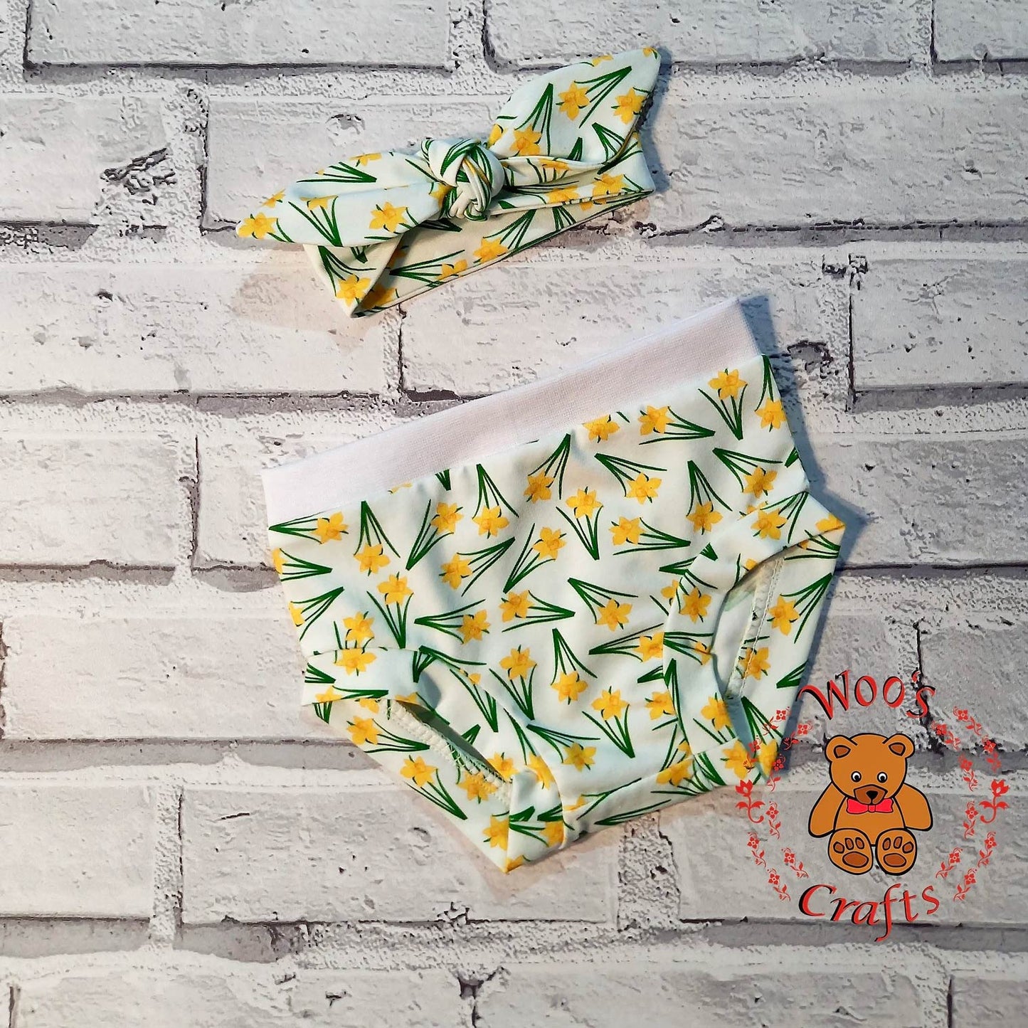 Gift Set - Dress, Bummies and Hair Band - Daffodil Print