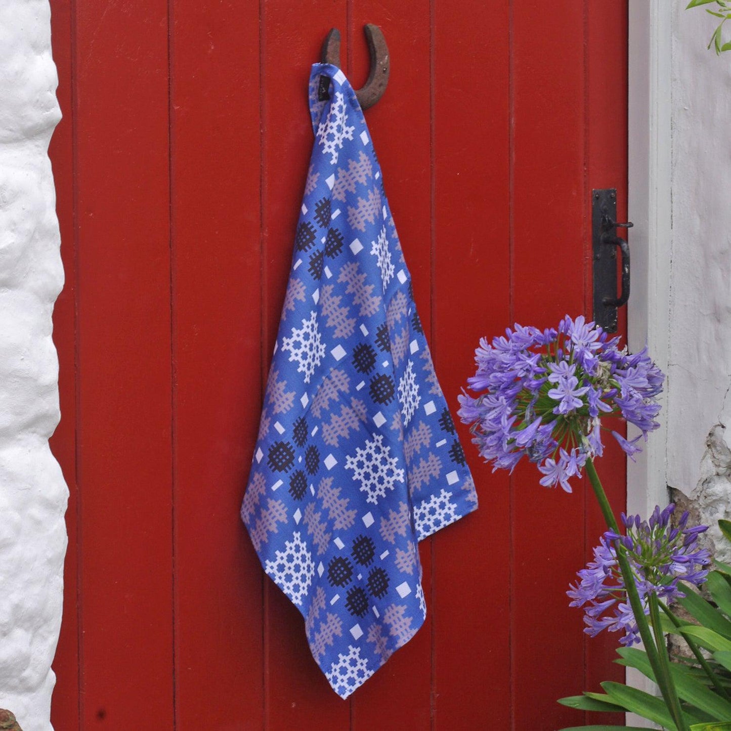Tea Towel - Welsh Tapestry Print - Blue