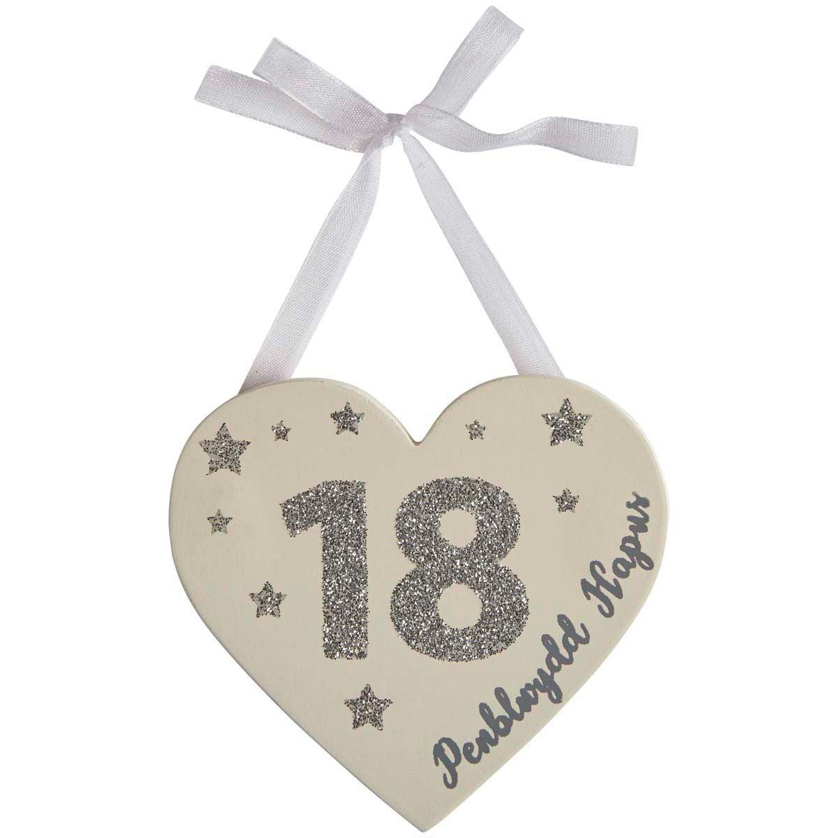 Heart Decoration - Penblwydd Hapus / Happy Birthday - Age