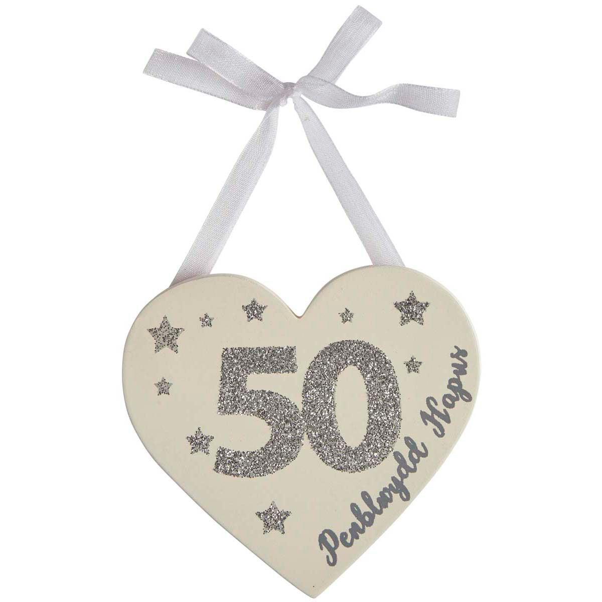 Heart Decoration - Penblwydd Hapus / Happy Birthday - Age