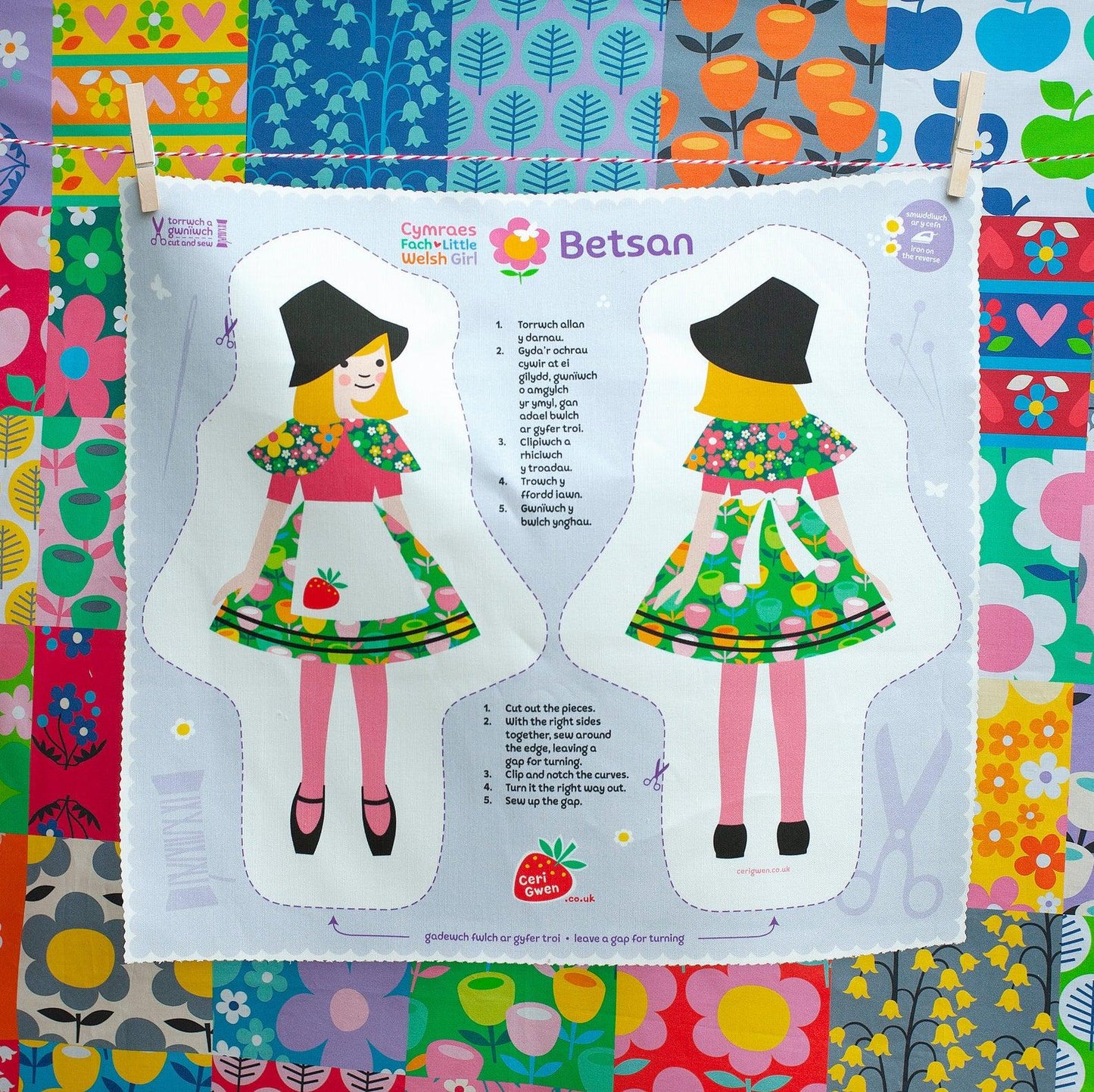 Welsh Doll - Cut and Sew - Little Welsh Girl - Betsan
