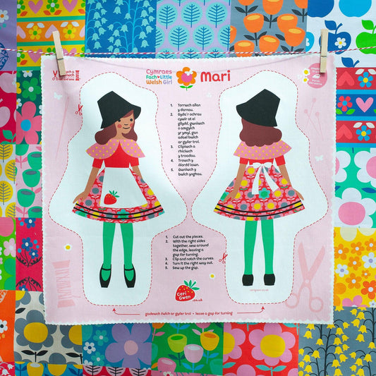 Welsh Doll - Cut and Sew - Little Welsh Girl - Mari