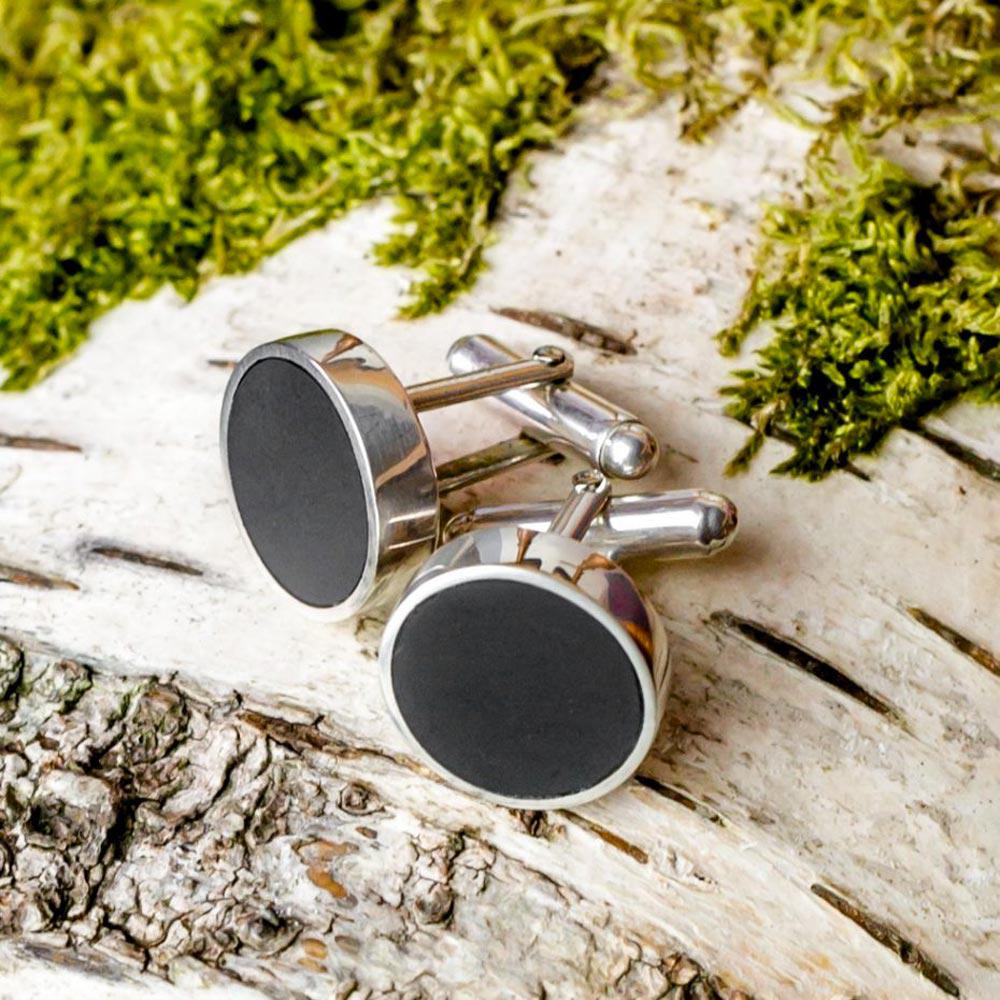Cufflinks - Welsh Slate - 'Dewi'-The Welsh Gift Shop