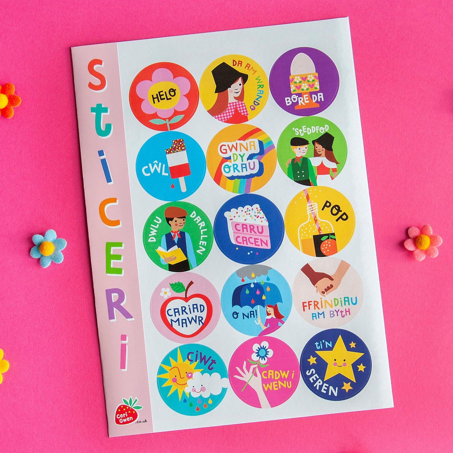 Stickers - Welsh Language - Sheet of 15