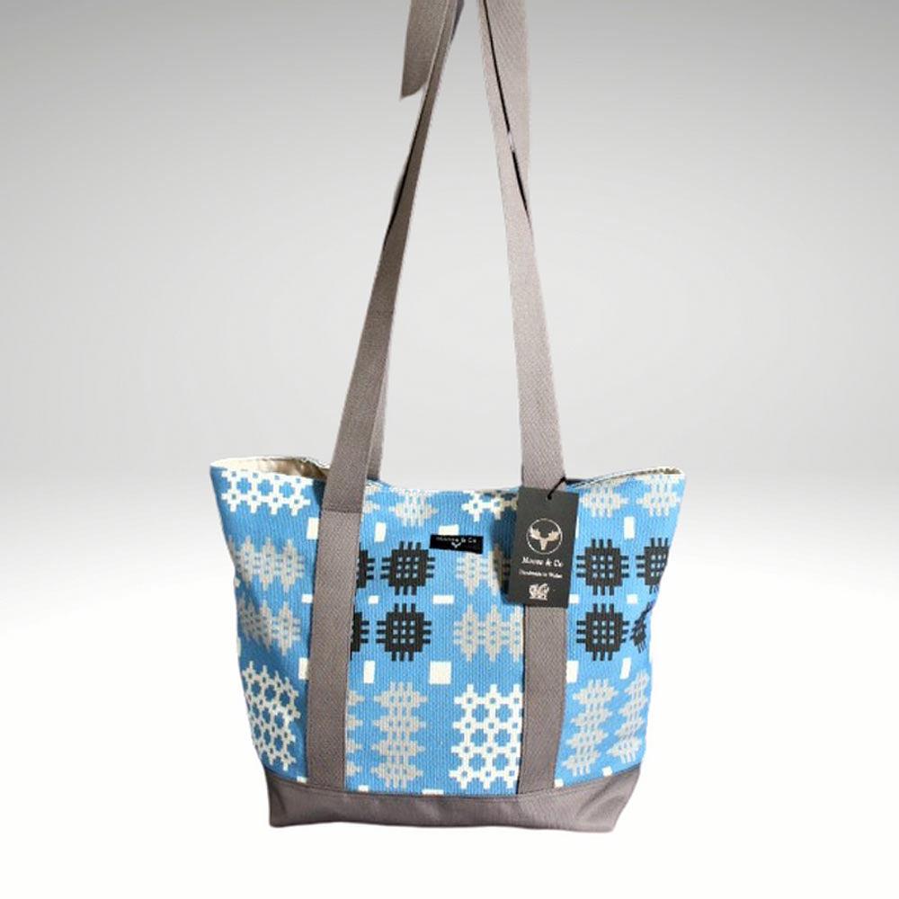 Shoulder Bag - Welsh Tapestry Print - Blue