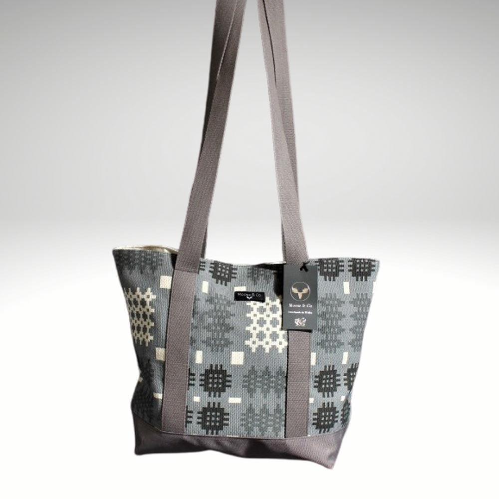 Shoulder Bag - Welsh Tapestry Print - Grey