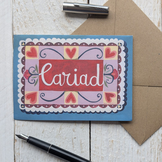 Greeting Card - Cariad / Love