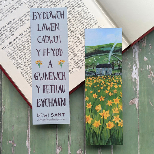 Bookmark - Daffodils – Byddwch Lawen - Dewi Sant
