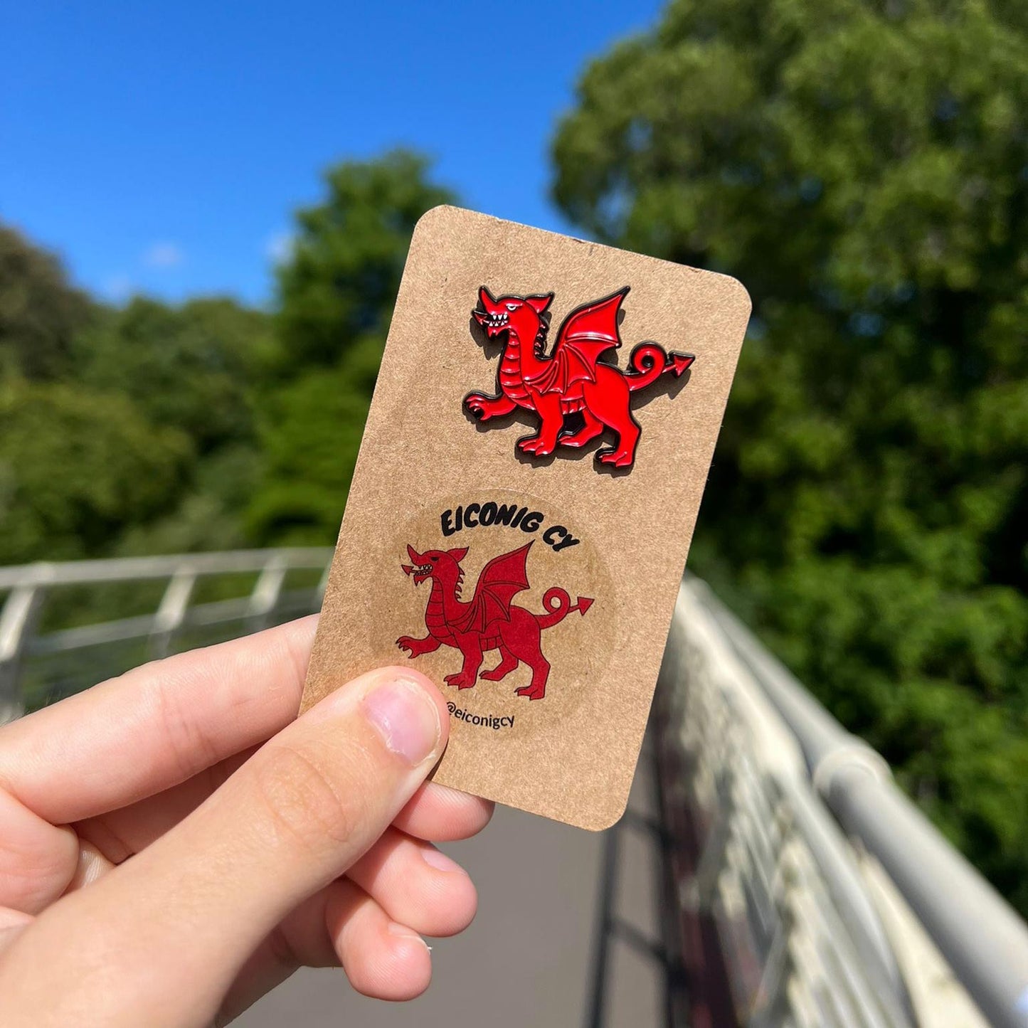 Bathodyn Pin / Tlws - Eiconig - Y Ddraig / Draig Goch