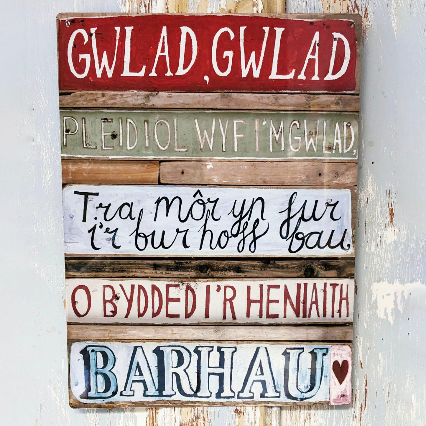 Tin Sign - The Welsh National Anthem - Gwlad Gwlad