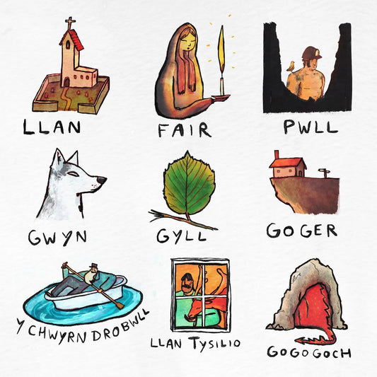 Llanfairpwll…gogogoch - Sketchy Welsh - SIGNED!