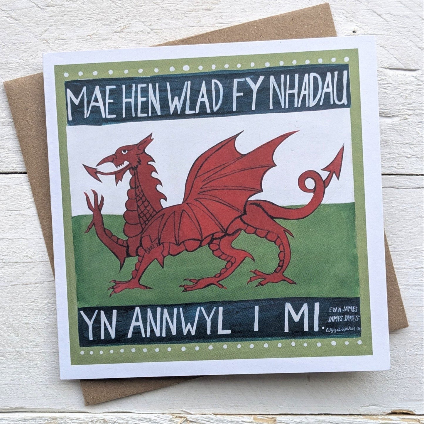 Card - Welsh Dragon & National Anthem - Mae Hen Wlad