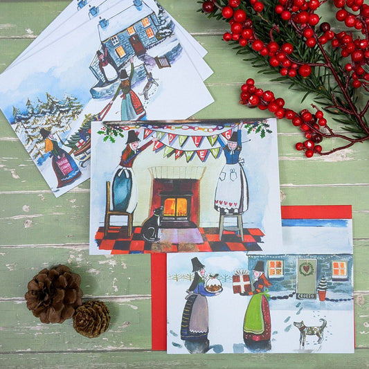 Christmas Cards - Welsh Ladies - Set of 5