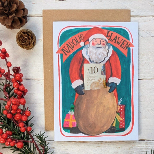 Christmas Card - Sion Corn / Father Christmas - Money Slot