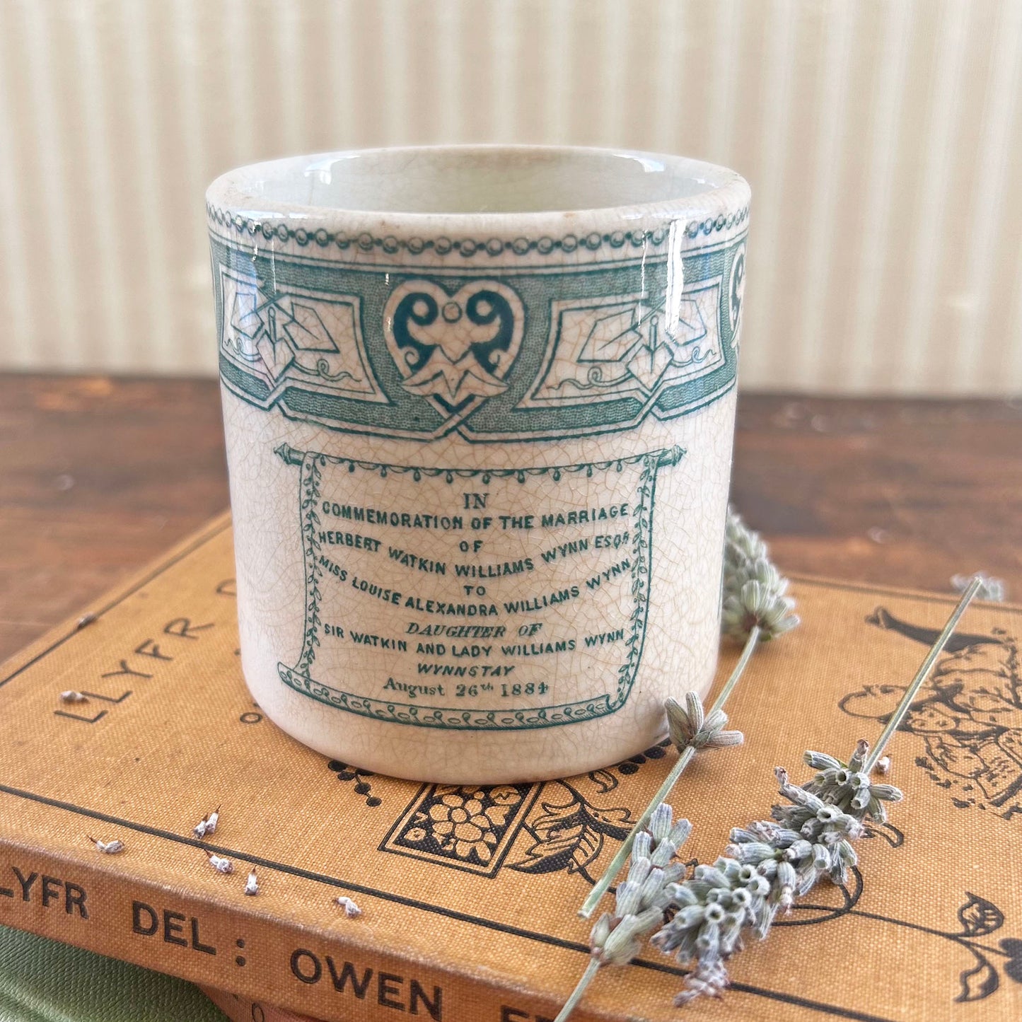 Antique Mug - Welsh Commemorative Marriage - 1884 (Preloved)