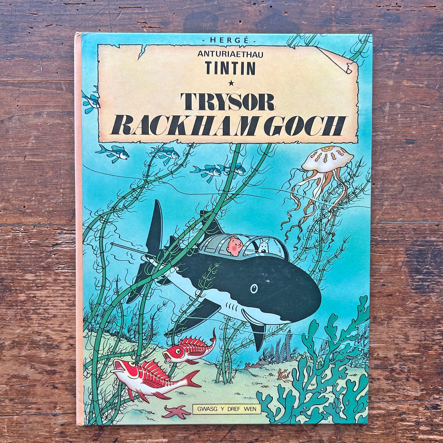 Anturiaethau Tintin - Trysor Rackham Goch - Vintage 1979 1st ed. (Preloved)