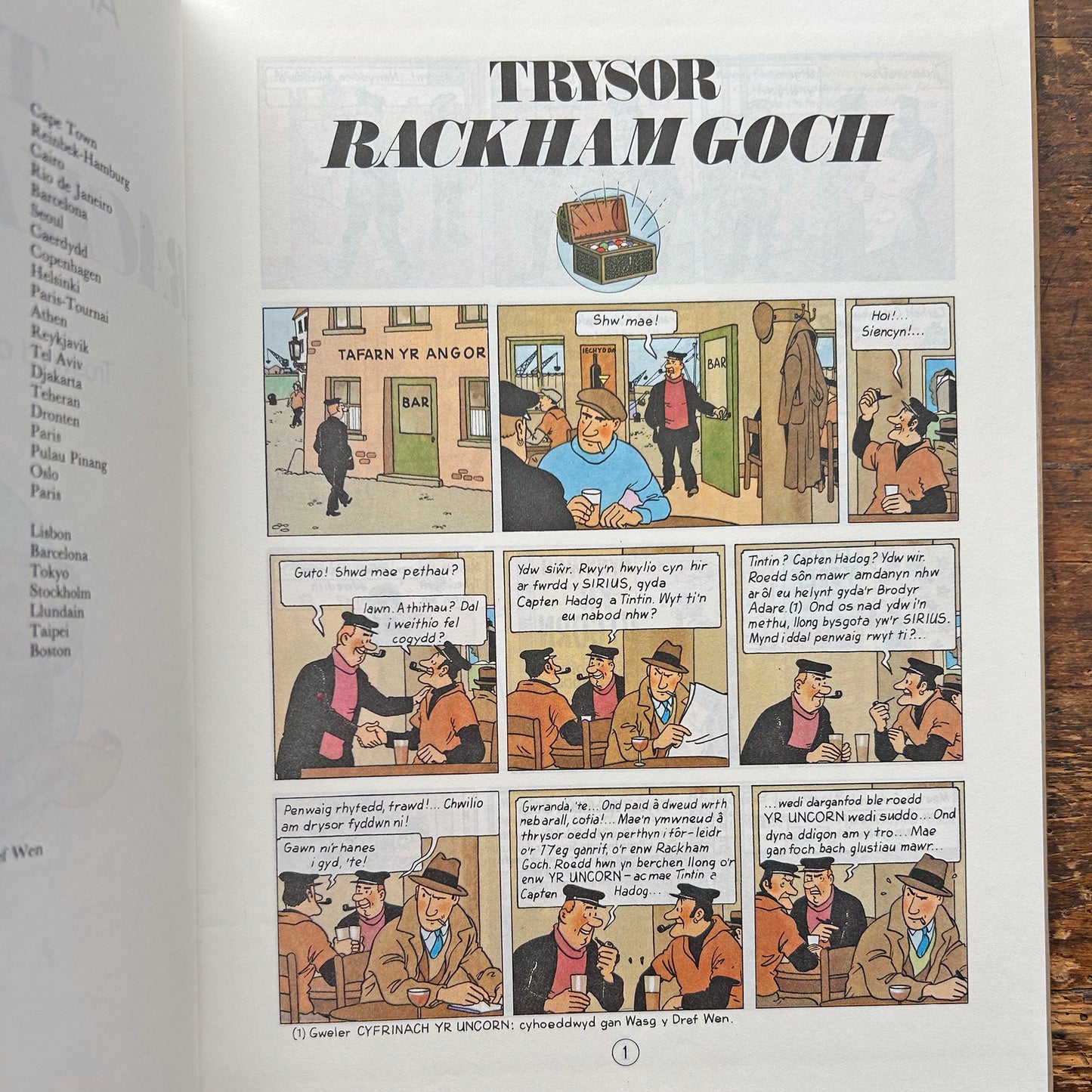 Anturiaethau Tintin - Trysor Rackham Goch - Vintage 1979 1st ed. (Preloved)