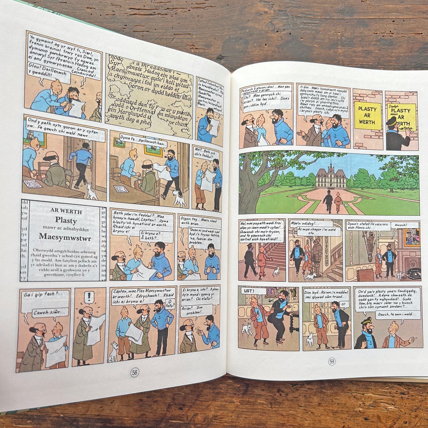 Anturiaethau Tintin - Trysor Rackham Goch - Vintage 1979 1st ed. (Preloved)