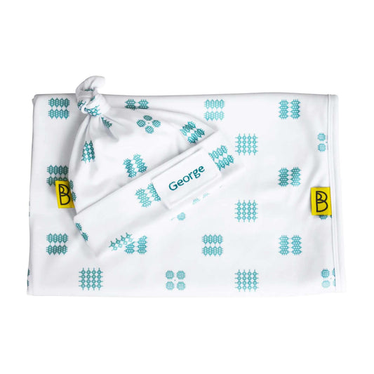Baby Gift Set - Organic Hat & Blanket – Tapestry - Personalised