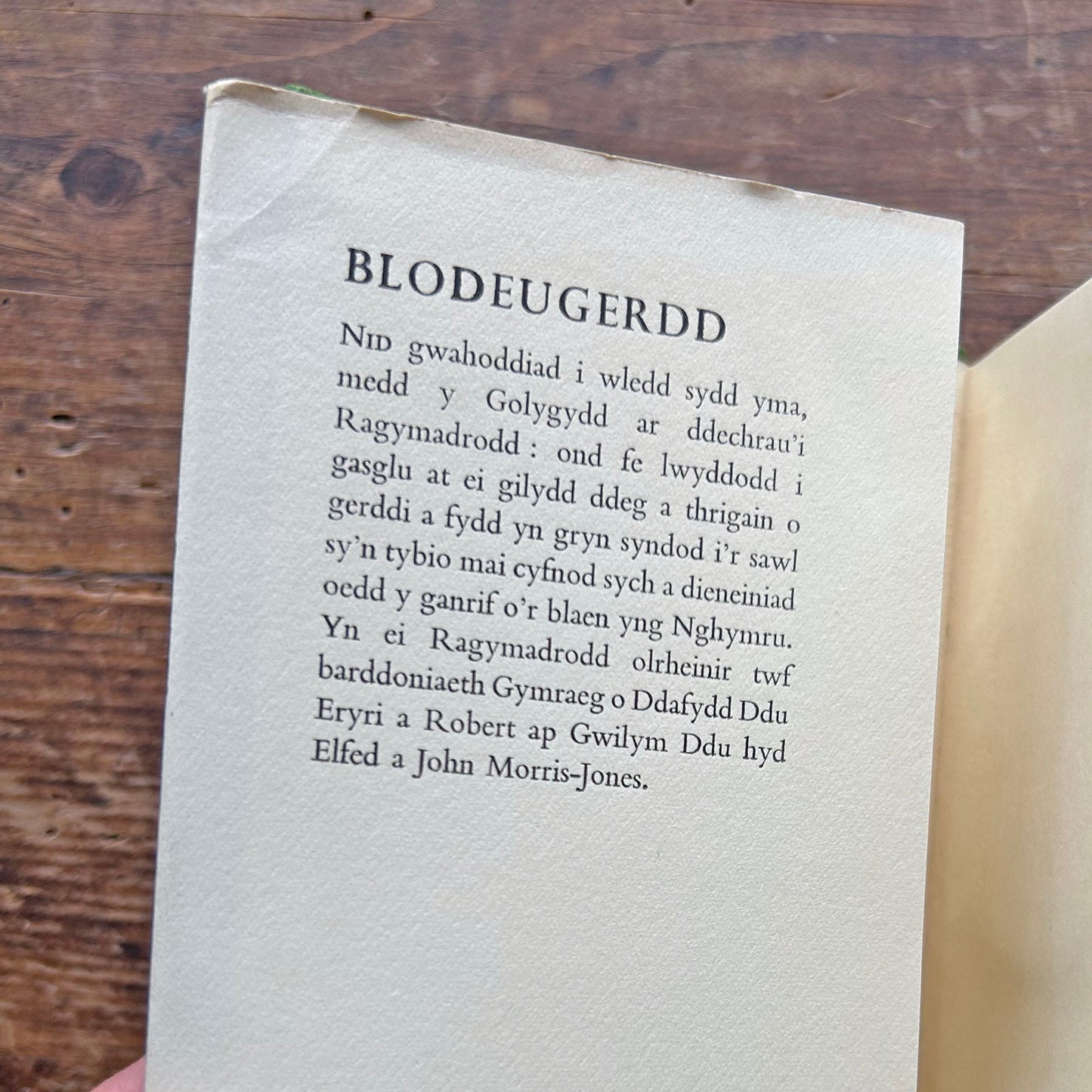 Blodeugerdd o'r Bedwaredd Ganrif ar Bymtheg - 1965 1st ed. (Preloved)