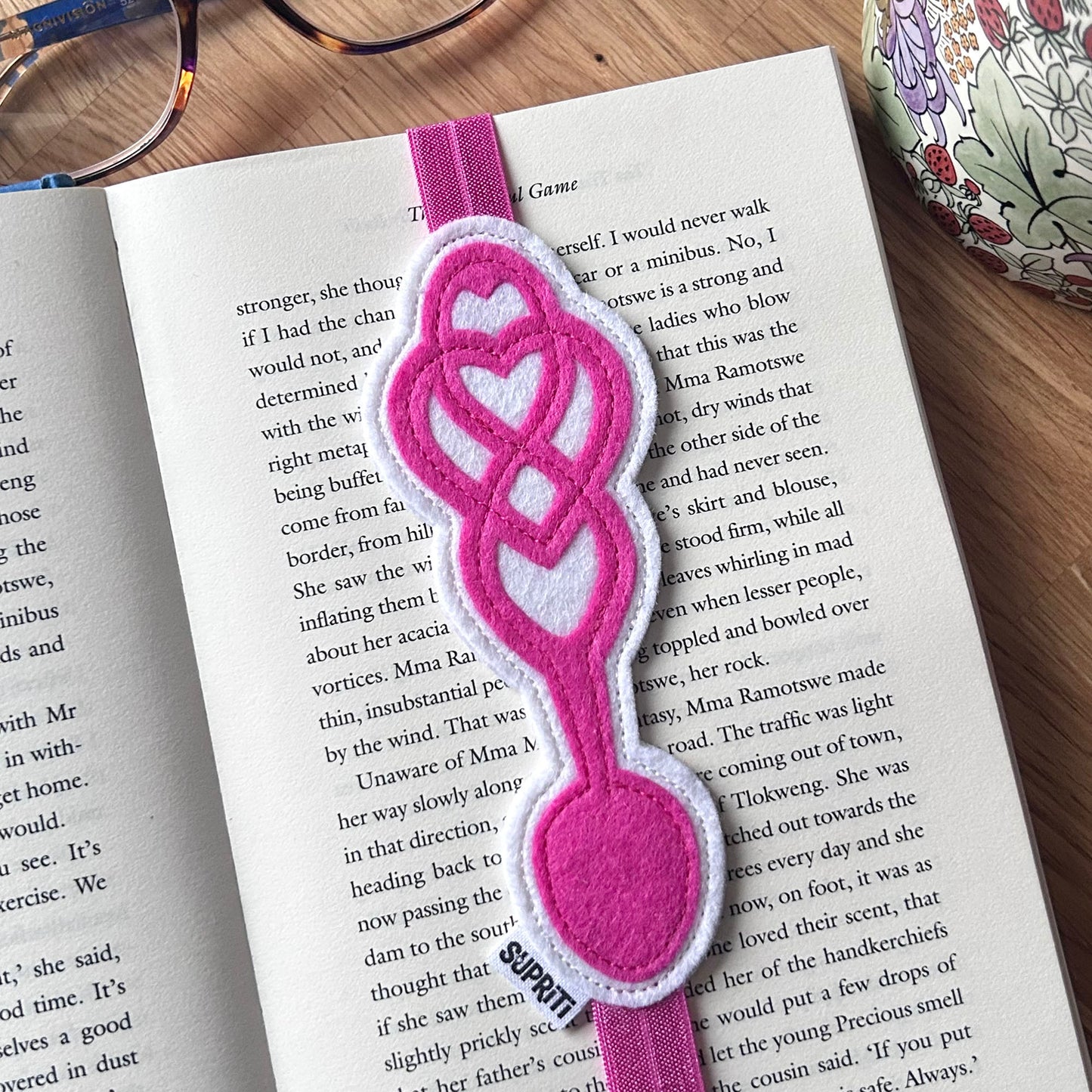 Bookmark - Handmade Wool Lovespoon / Love Spoon – Bright Pink