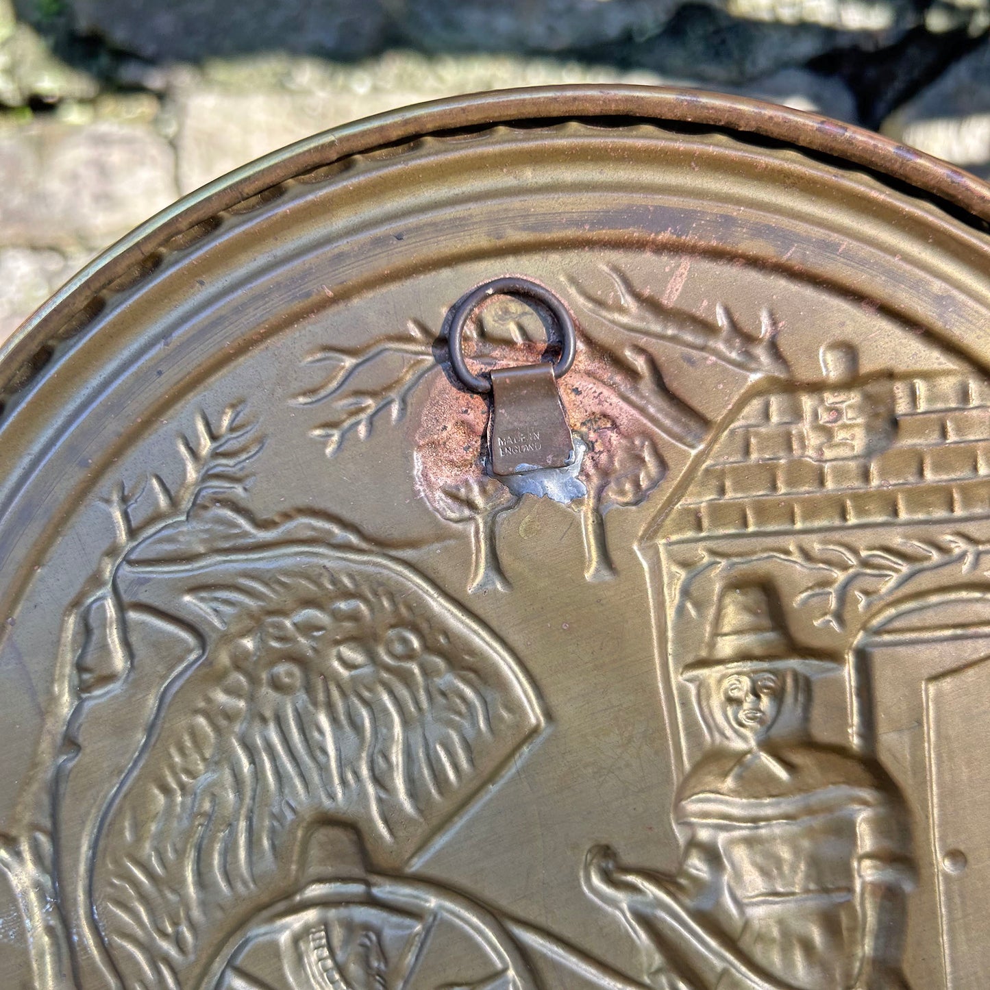 Brass Plaque - Welsh Ladies - Spinning Wheel - Vintage (Preloved)