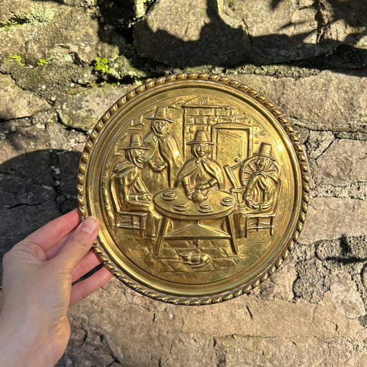 Brass Plaque - Welsh Ladies - Tea Party - Vintage (Preloved)