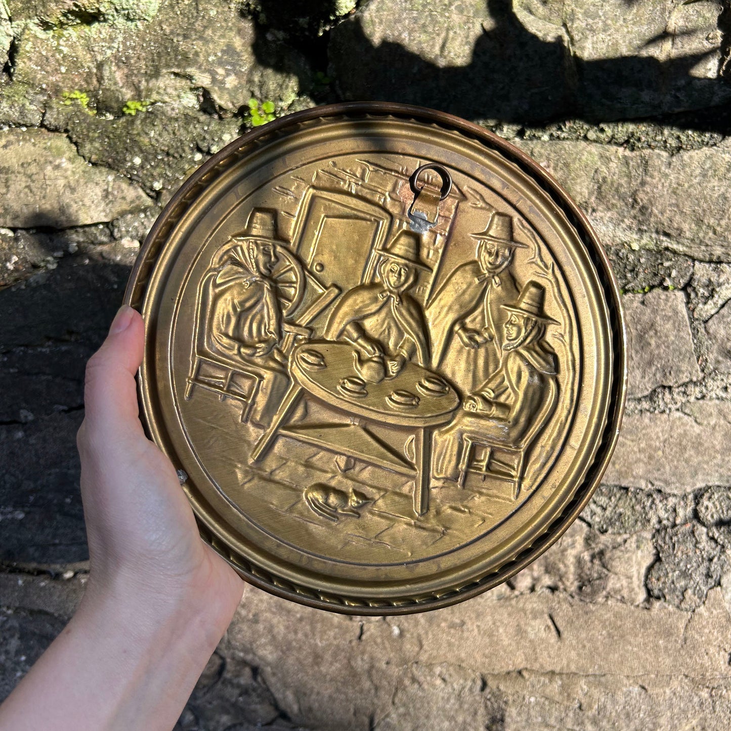 Brass Plaque - Welsh Ladies - Tea Party - Vintage (Preloved)