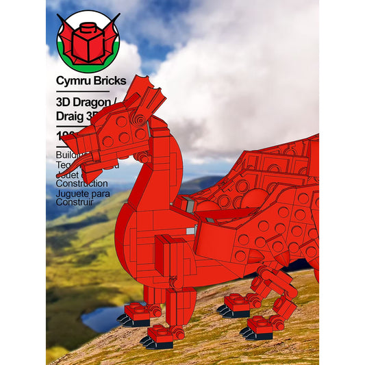 Brick Set - Cymru Bricks - 3D Welsh Dragon / Y Ddraig Goch