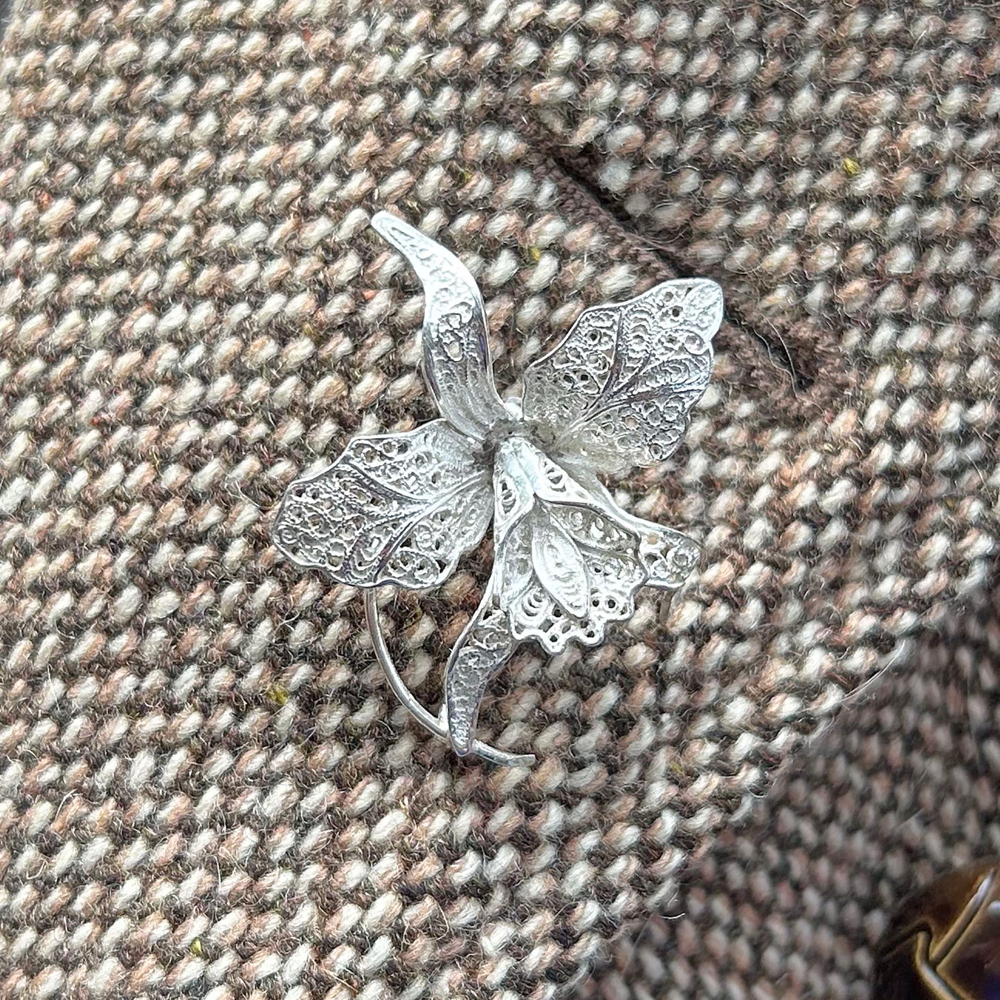 Brooch - Vintage - 935 Silver - Filigree Daffodil (Preloved)