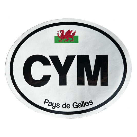Bumper Sticker - CYM - Cymru / Wales - Black & White