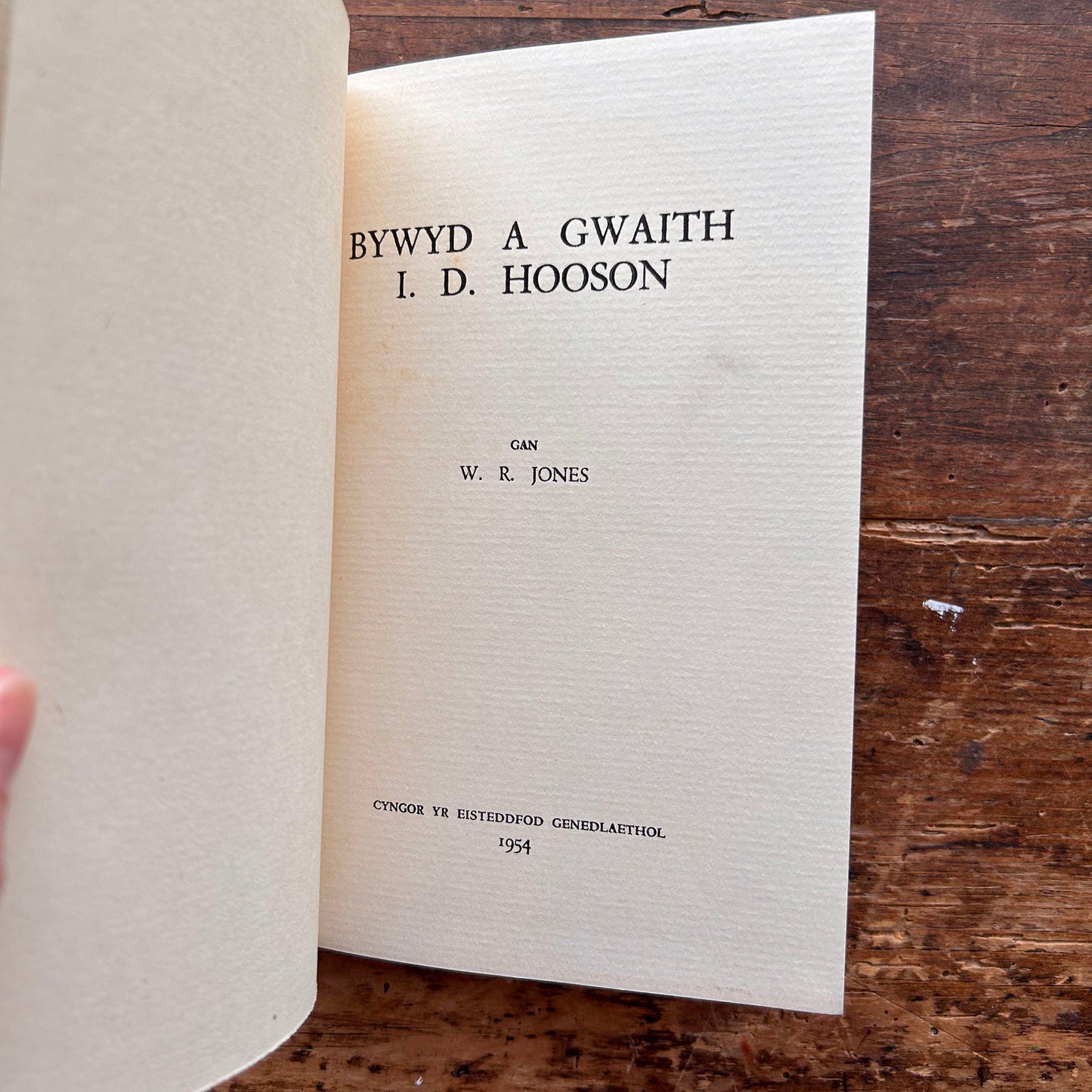Bywyd a Gwaith I. D Hooson - W. R. Jones 1954 (Preloved)