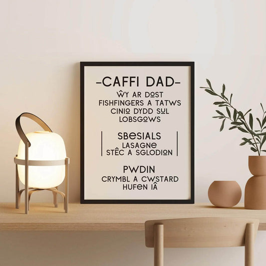 Print - Pluen - Vintage Personalised Menu - Caffi