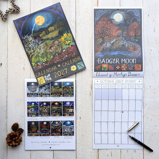 Calendar / Calendr - Full Moons - 2027