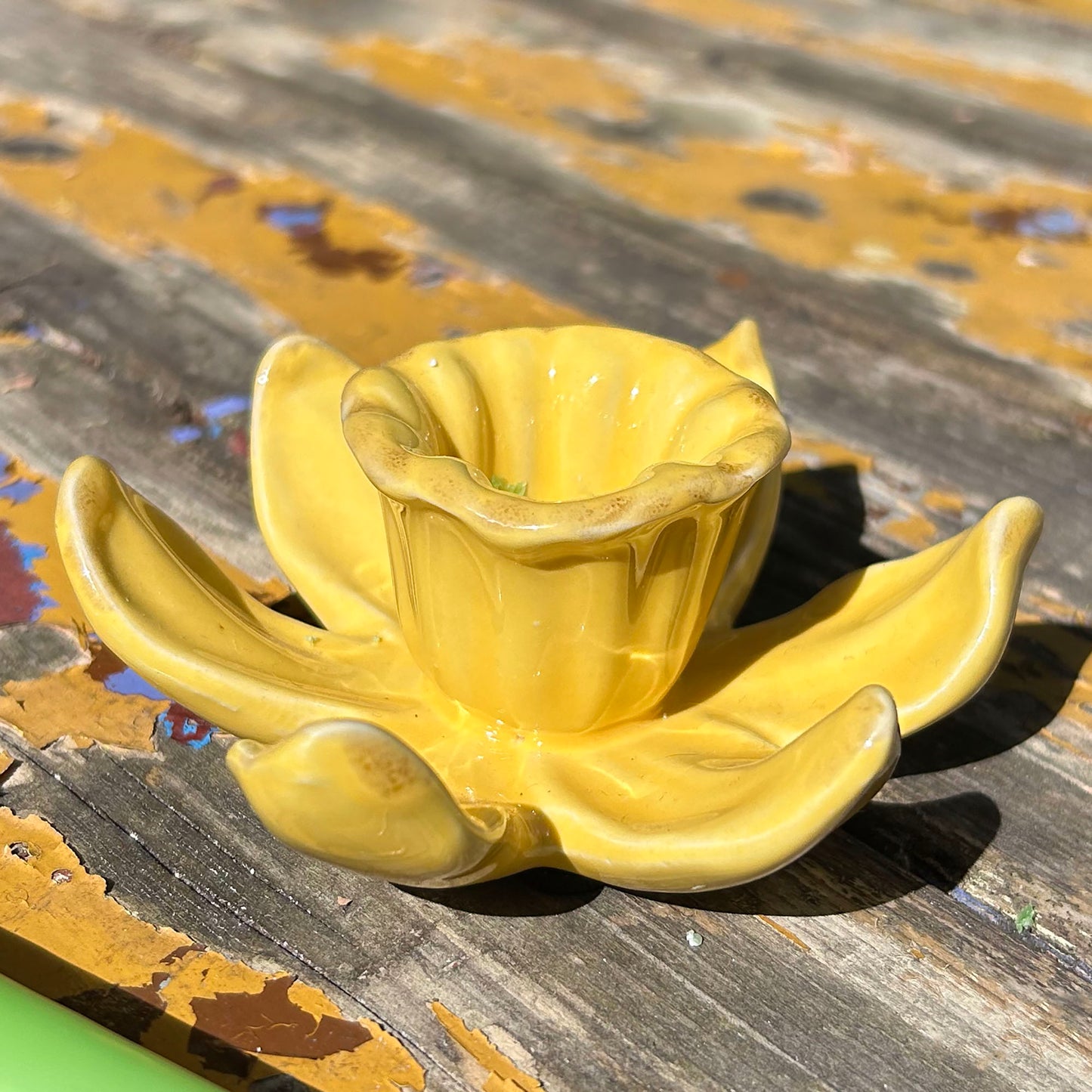 Candle Holder - Daffodil - Ceramic (Preloved)