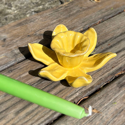 Candle Holder - Daffodil - Ceramic (Preloved)