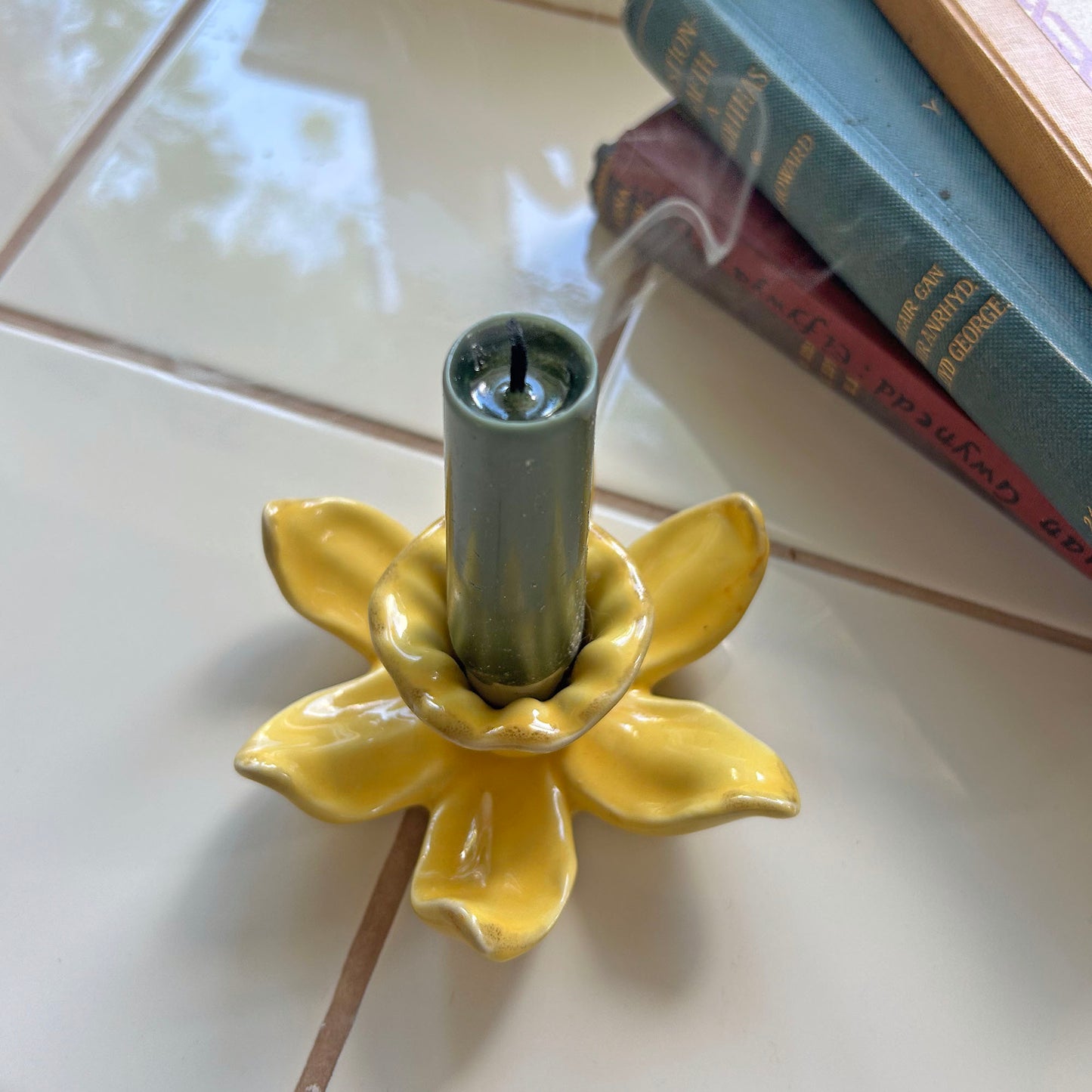 Candle Holder - Daffodil - Ceramic (Preloved)